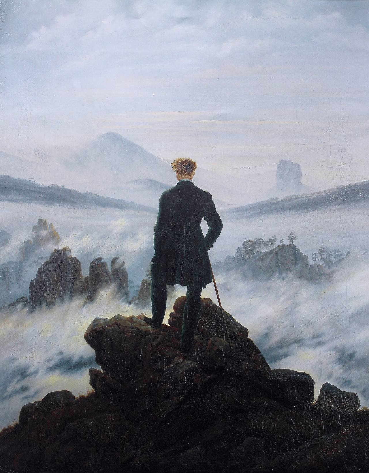 Caspar David Friedrich，《雾海上的旅人》